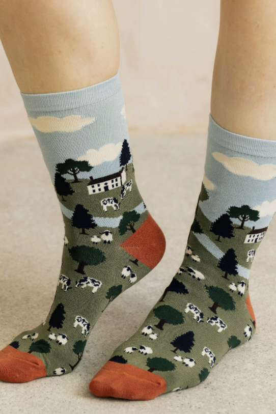 Lily & Me Country Scene Bamboo Socks