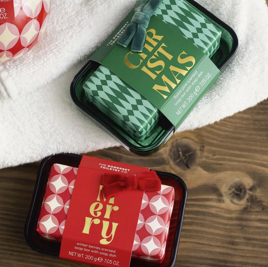 The Somerset Toiletry Co. Forest Pine Geo Soap Bar & Dish