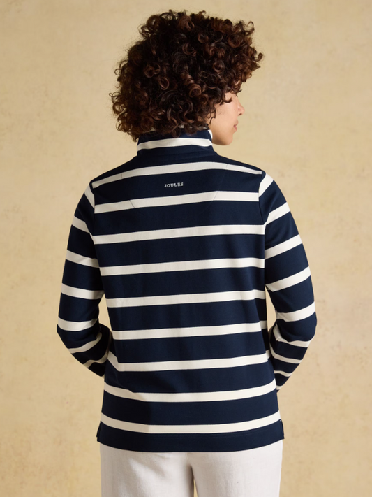 Joules Saunton Striped Cotton Sweatshirt Navy & Cream