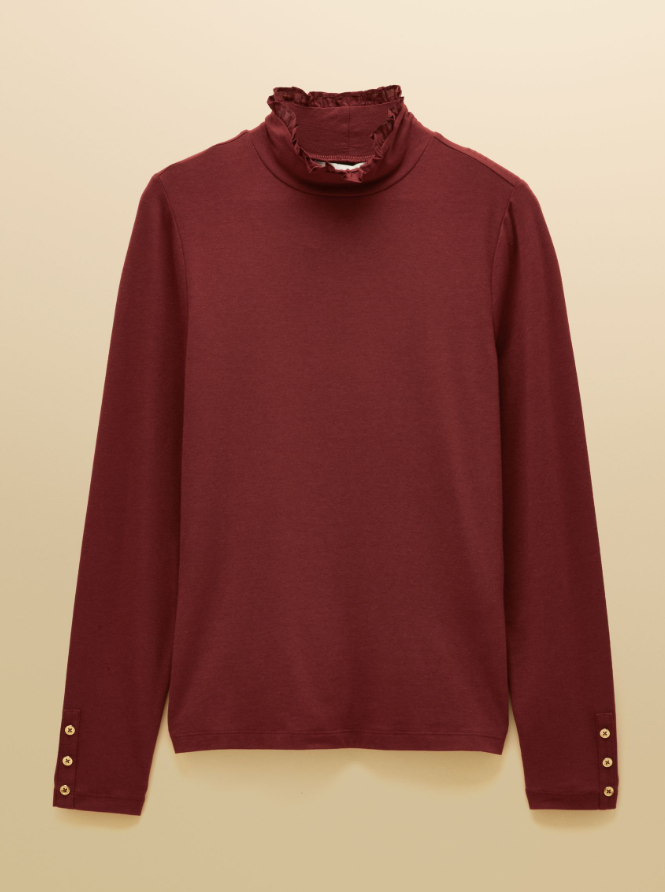 Joules Amy Jersey Top Rust Brown