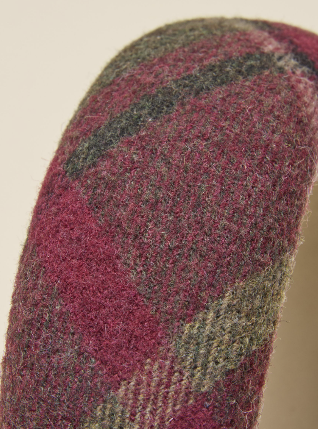 Joules Tessie Red Check Tweed Headband