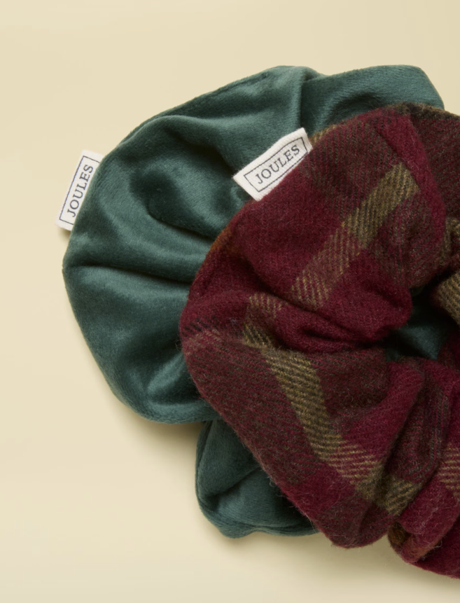 Joules Annika 2 Pack Scrunchies Red & Green