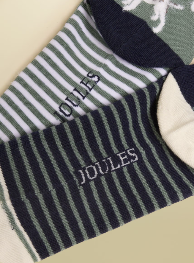 Joules Everyday 2 Pack Socks Green Dog