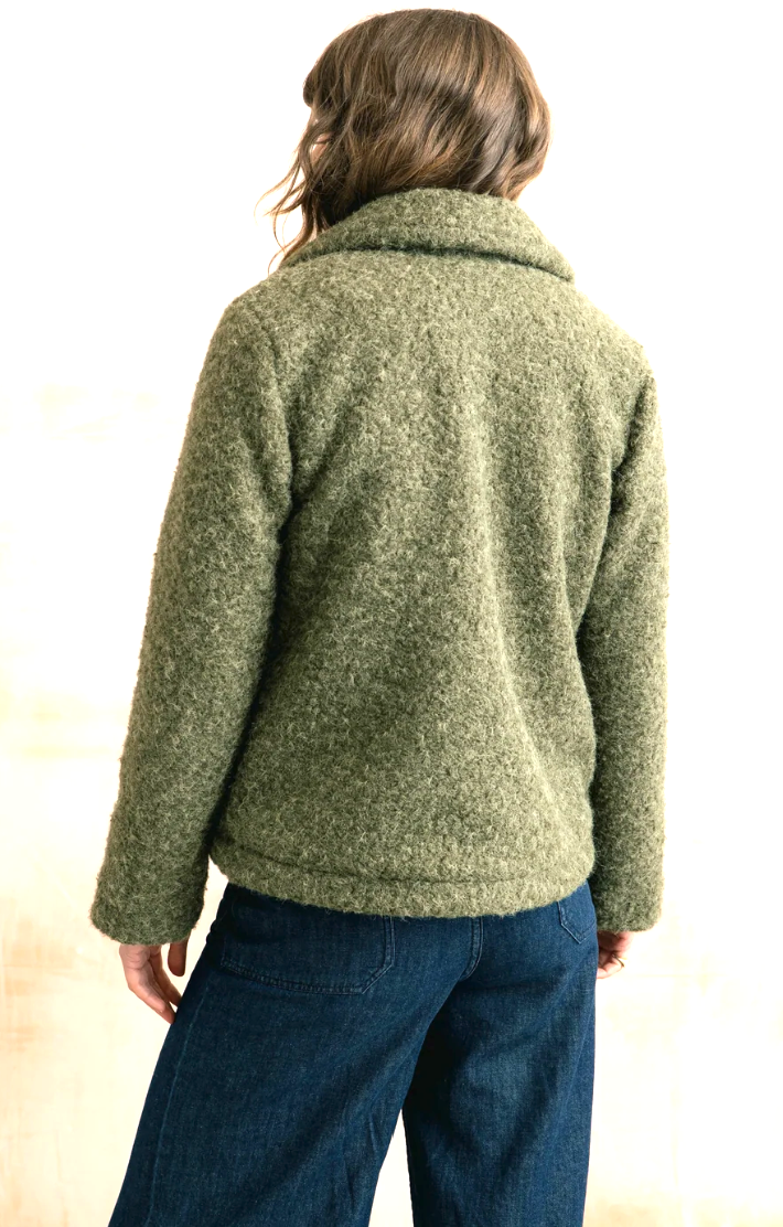 Lily & Me Sycamore Jacket Plain Boucle Olive