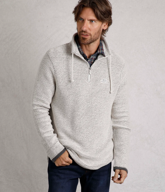 Weird Fish Cruiser 1/4 Zip Macaroni Top Ecru