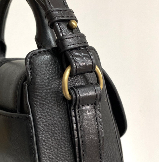 Barkworth Reeve Belton Leather Saddle Bag Black