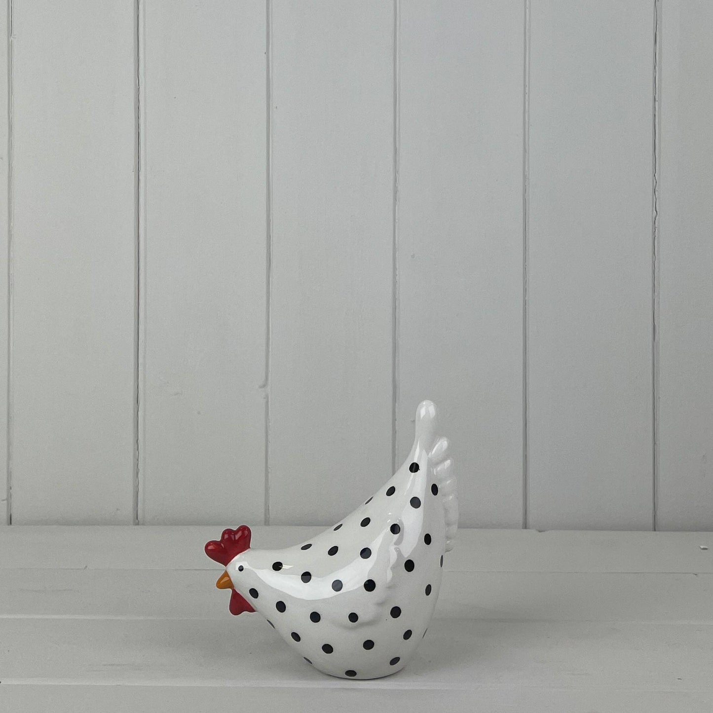 White Dotty Chicken Ornament
