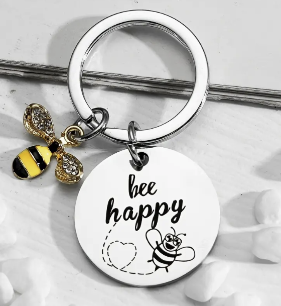 Bee Happy Keyring