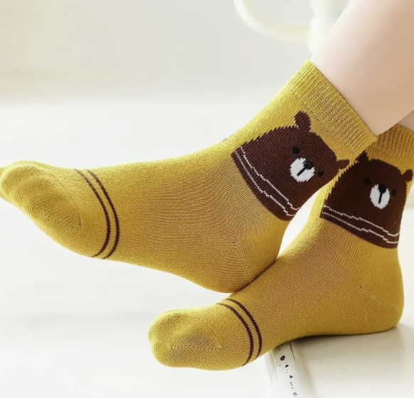 5 Pack Children's Animal Print Socks