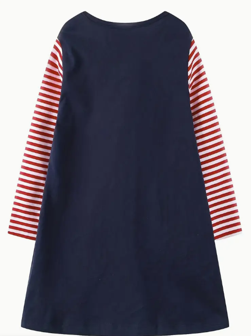 Christmas Motif Long Sleeved Dress