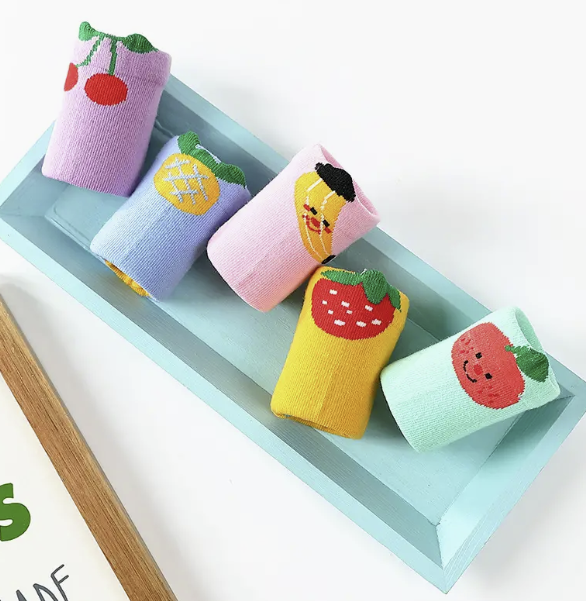 5 Pack Children's Fruit Design Socks