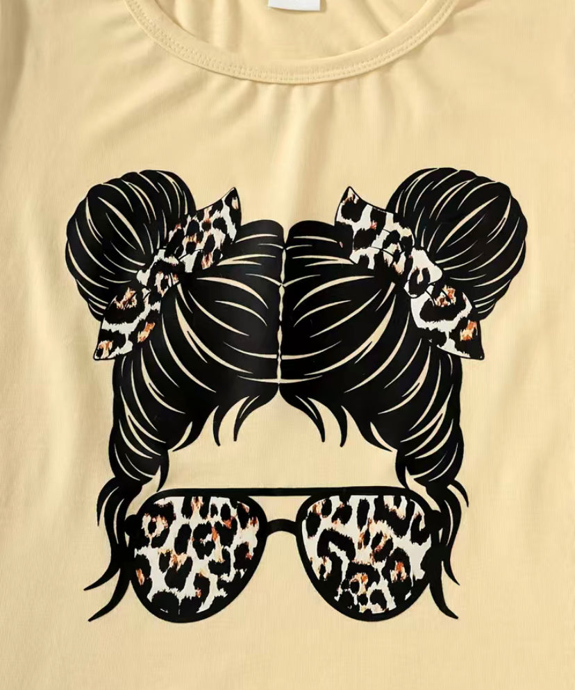 2 Piece T-shirt and Trouser Set Leopard Print