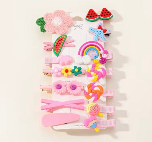 14 piece hair slide pack - 2 colours available