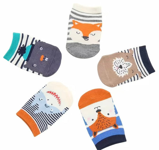 5 Pack Animal Print Non-slip socks