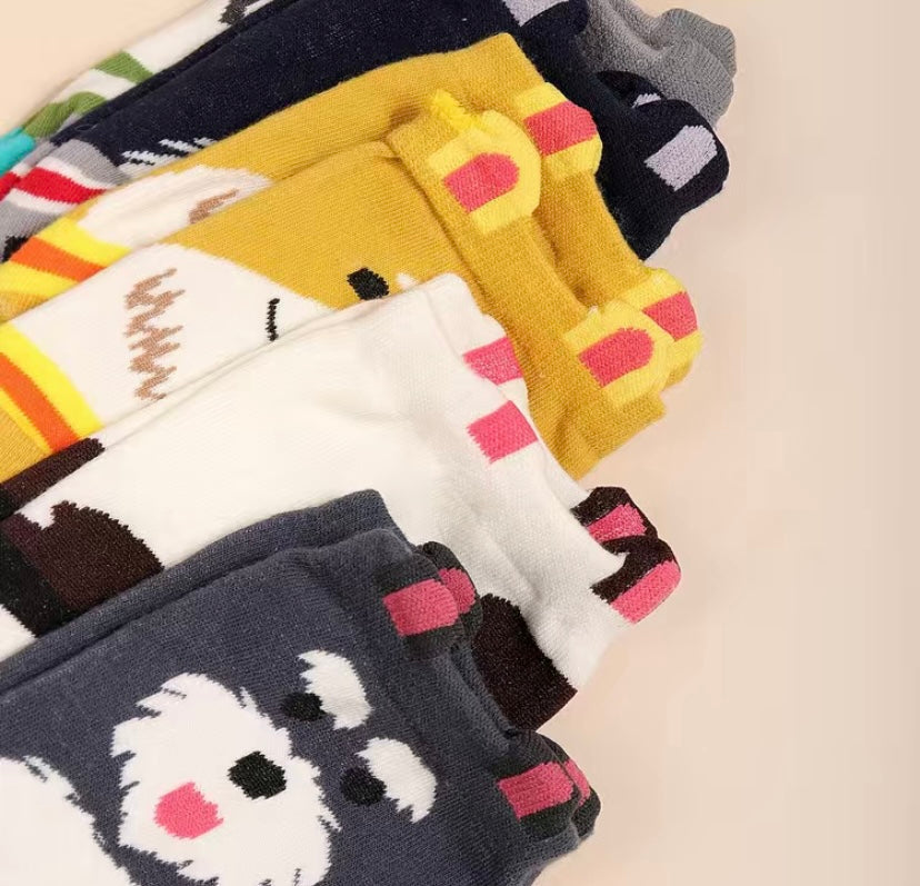 5 Pack Adult Dog Design Socks
