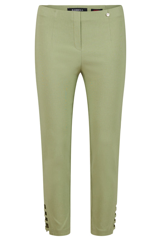 Lena 09 Ankle Grazer Trousers Khaki Green