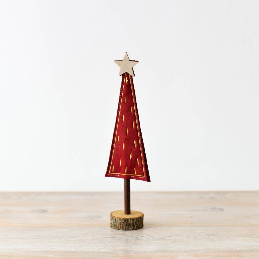 Red and Gold Felt Tree