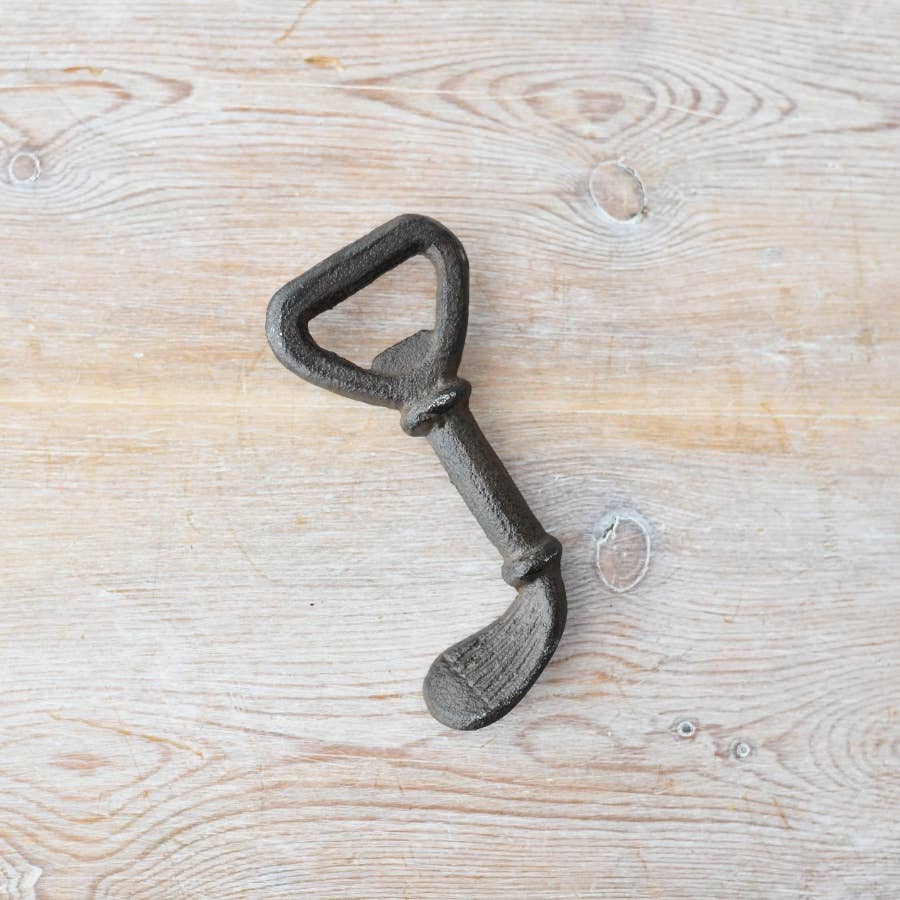 Cast Iron Gold Club Bottle Opener
