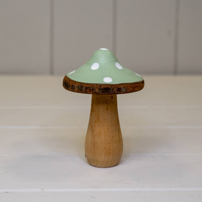 Green Wooden Mushroom Decoration