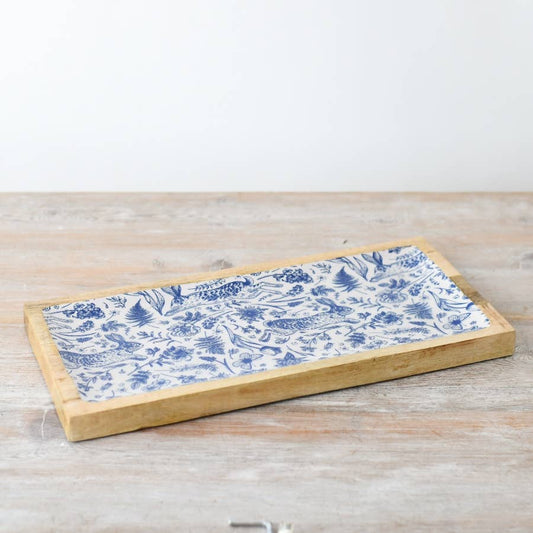 Hare Motif Enamel Tray