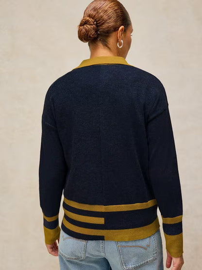 White Stuff Cara Collar Jumper Navy/Multi