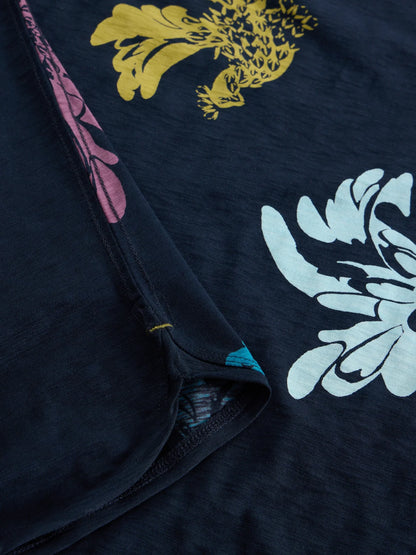White Stuff Clara LS Tee Navy Print