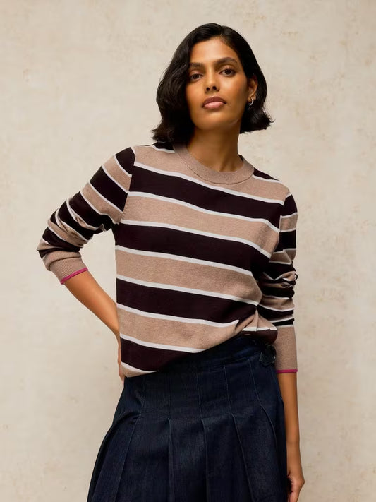 White Stuff Katie Stripe Jumper Natural Multi