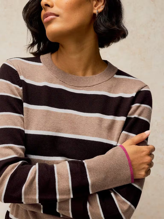 White Stuff Katie Stripe Jumper Natural Multi