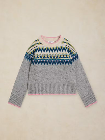 White Stuff Cedar Fairisle Jumper Grey Multi