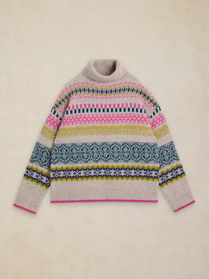 White Stuff Felicity Fairisle Jumper Natural Multi