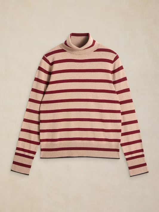 White Stuff Katie Roll Neck Jumper Natural Multi