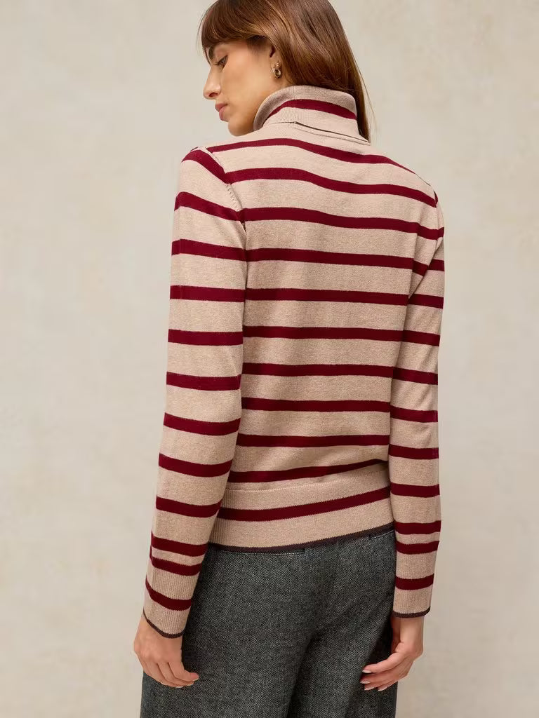 White Stuff Katie Roll Neck Jumper Natural Multi