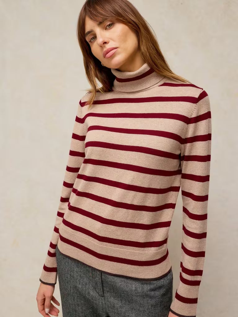 White Stuff Katie Roll Neck Jumper Natural Multi