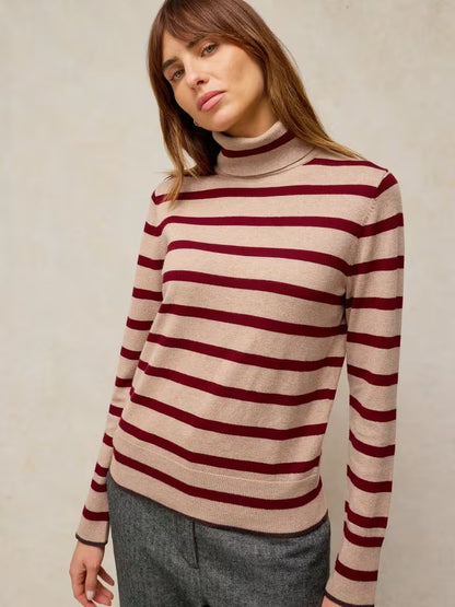 White Stuff Katie Roll Neck Jumper Natural Multi