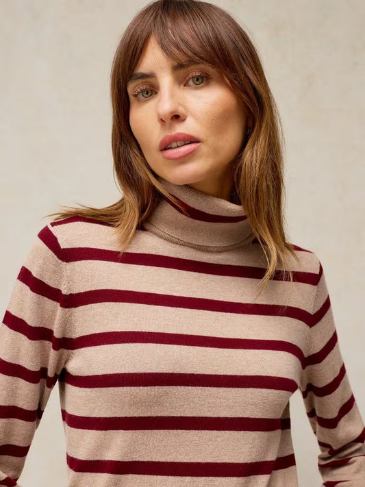 White Stuff Katie Roll Neck Jumper Natural Multi