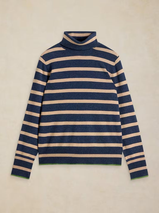 White Stuff Katie Roll Neck Jumper Navy Multi