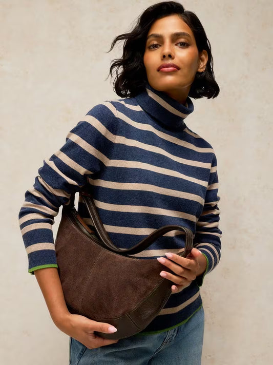 White Stuff Katie Roll Neck Jumper Navy Multi