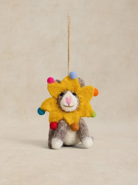 White Stuff Cat Star Hanging Decoration