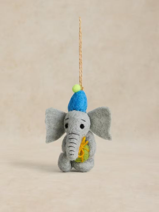 White Stuff Party Elephant Hanging Decoration