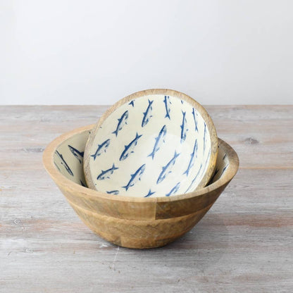 Jobsons of Alnwick Enamel & Wood Fish Bowl