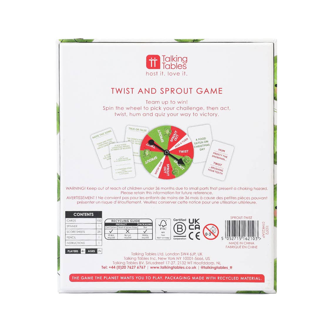 Jobsons of Alnwick Twist & Sprout Christmas Game