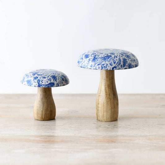 Blue Hare Wooden Mushroom