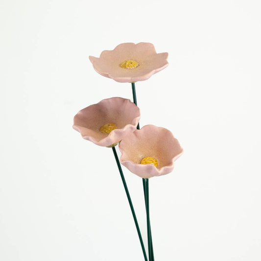 Pink Flower Poppy Garden Stake