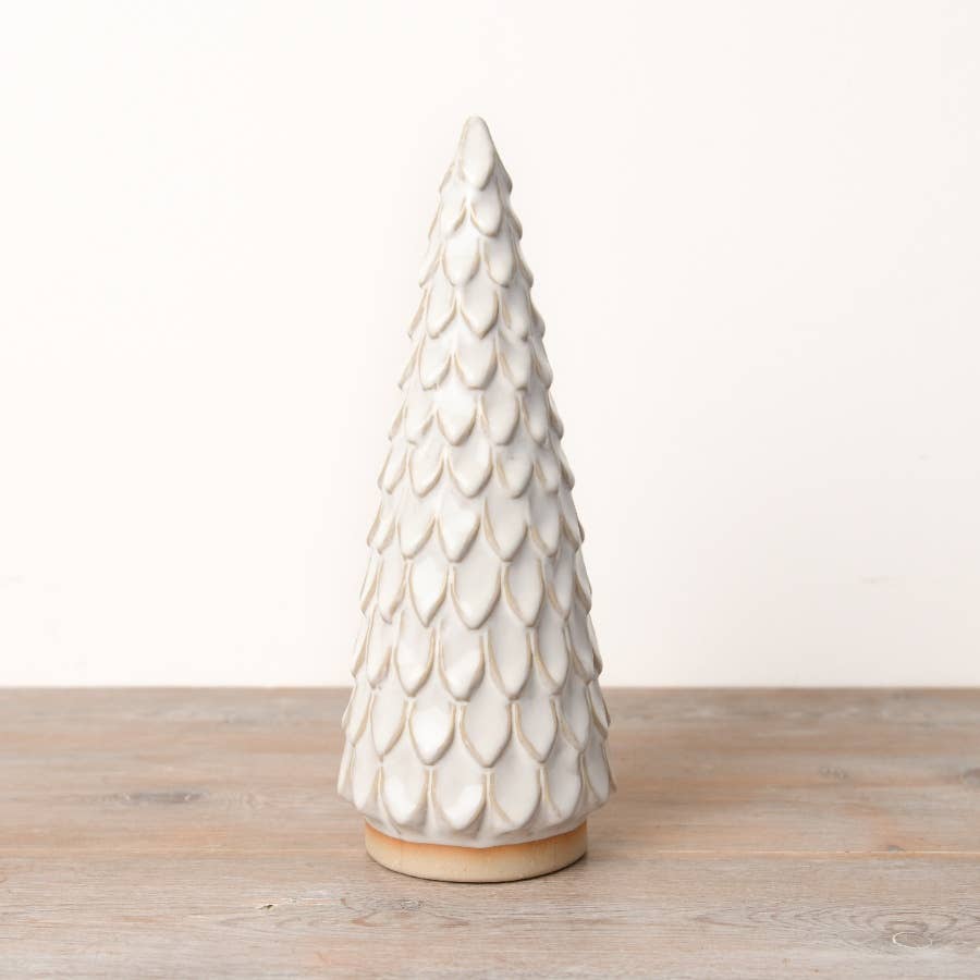 Scalloped Ceramic Tree Ornament