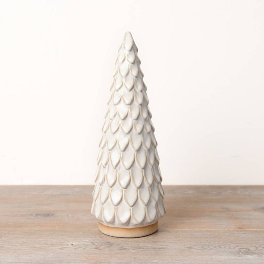 Scalloped Ceramic Tree Ornament