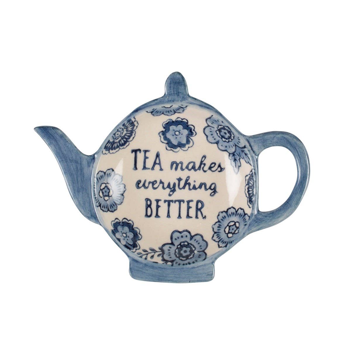 Jobsons of Alnwick Blue Floral Tea Lovers Tea Bag Dish