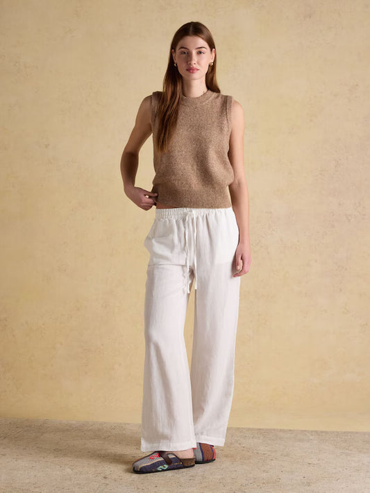 Joules Holly Knitted Vest Tan