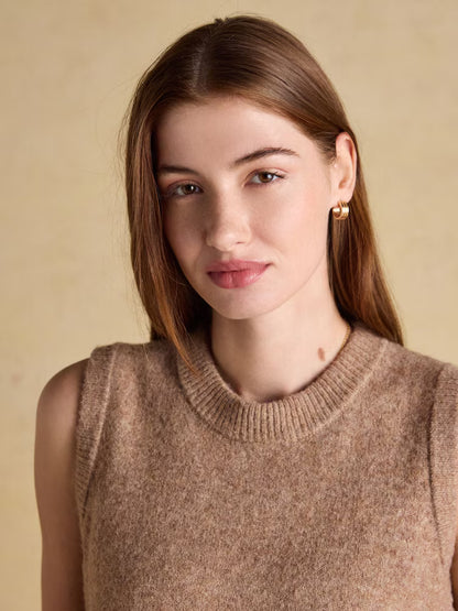 Joules Holly Knitted Vest Tan