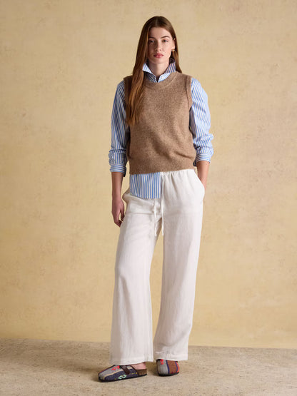 Joules Holly Knitted Vest Tan