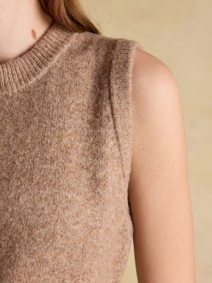 Joules Holly Knitted Vest Tan